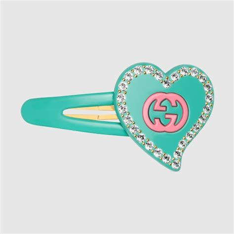 กิ๊บ gucci|Gucci กิ๊บติดผม Interlocking G heart hair clip.